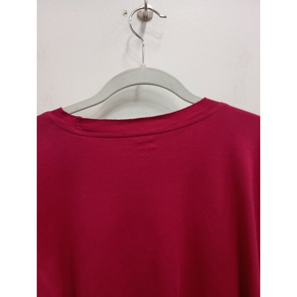 Planet Lauren G  Womens Top One Size Red Asymmetrical Long Sleeve Minimalist - Picture 8 of 8